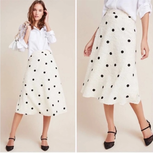 Anthropologie Eri + Ali Midi Polkadot Skirt SMALL - Picture 7 of 7